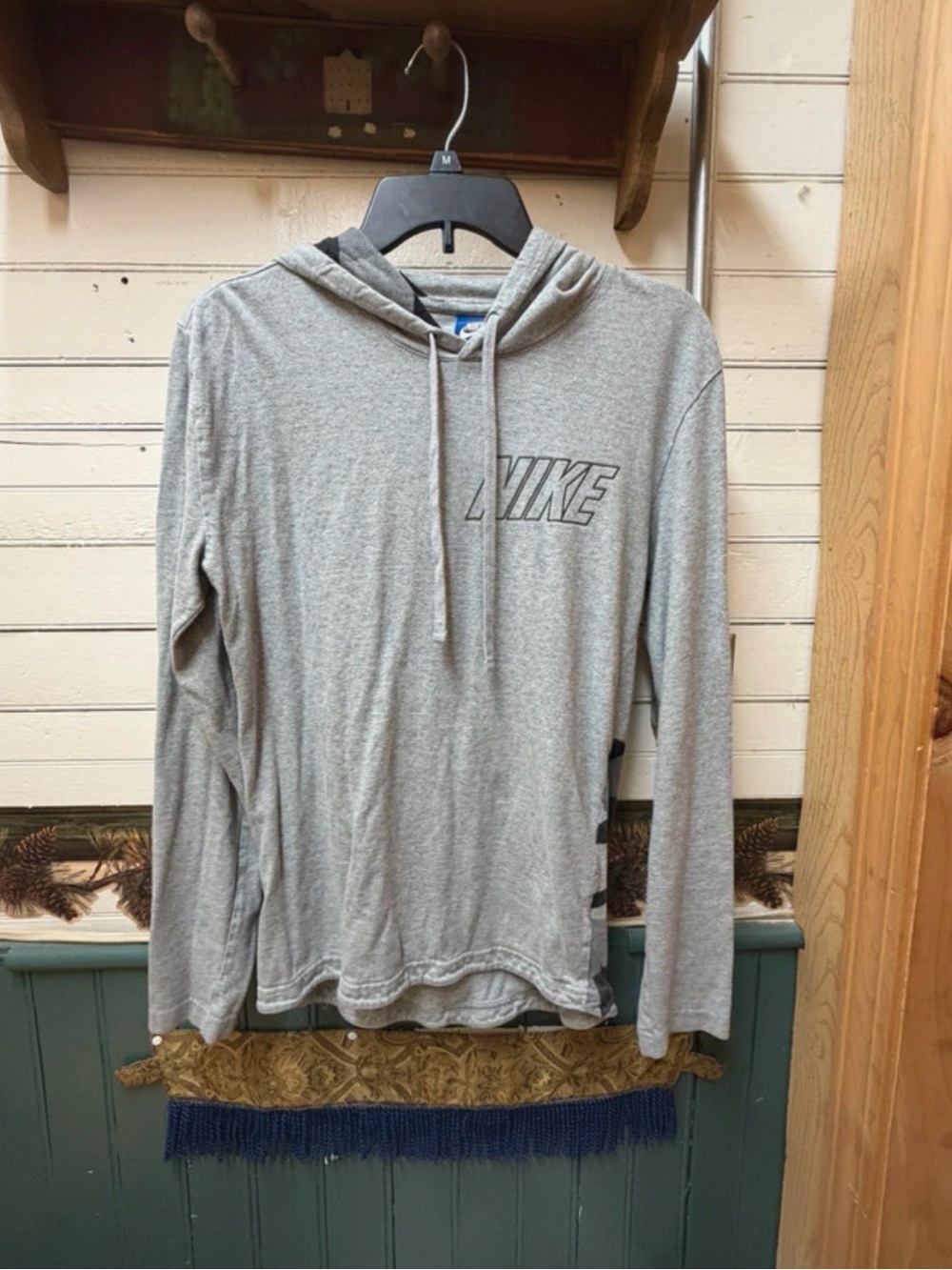 Nike Gray Crewneck Hooded Long-Sleeve Sweatshirt
